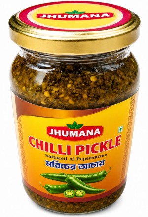 CHILLI PICKLE JHUMANA  GLASS JAR 400GR*12PCS